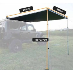 Wyprawowa Markiza Samochodowa 213x250cm Hard Case – Aluminiowa Obudowa Off-Road 4x4